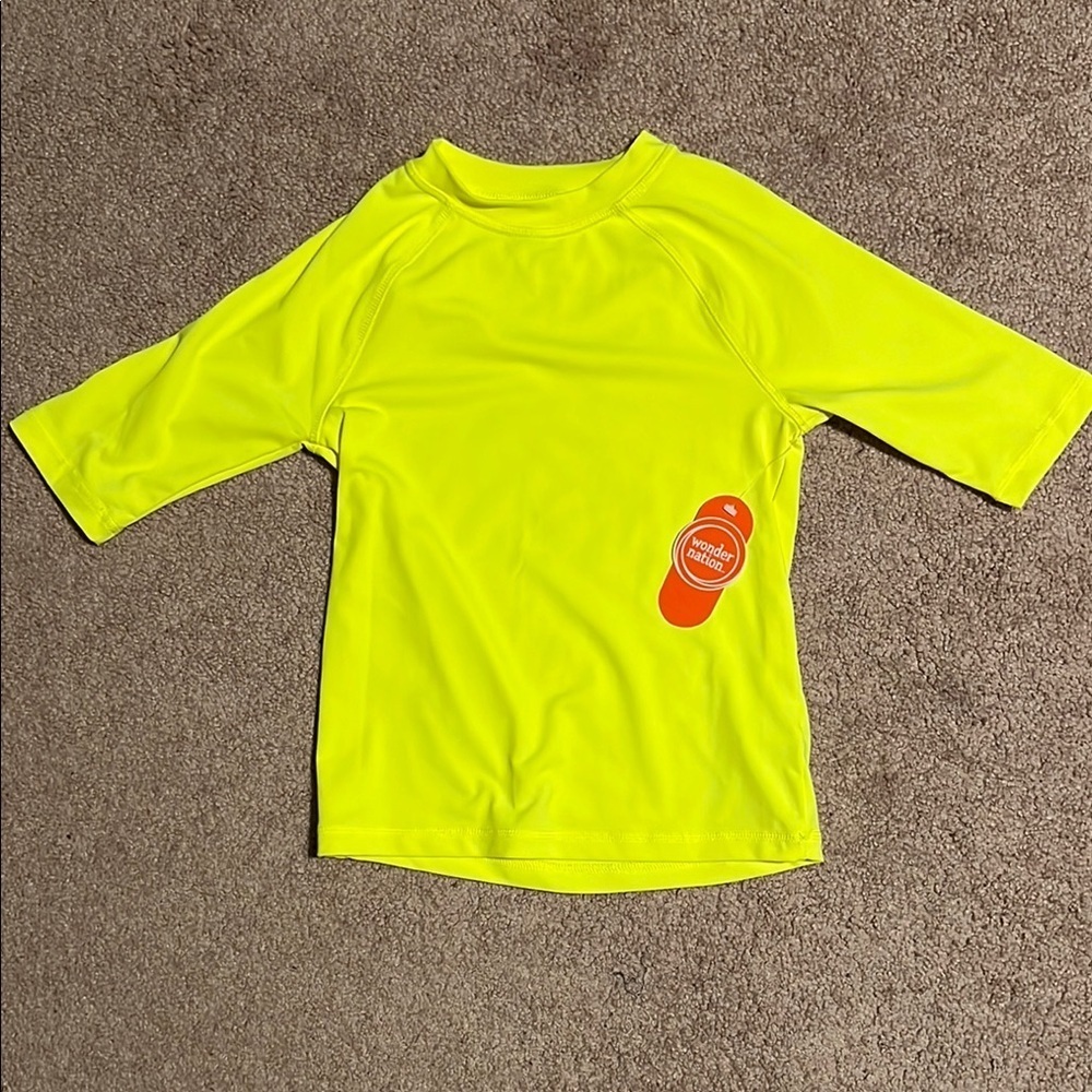Wonder Nation Yellow Rashguard Swim Shirt UV Protection